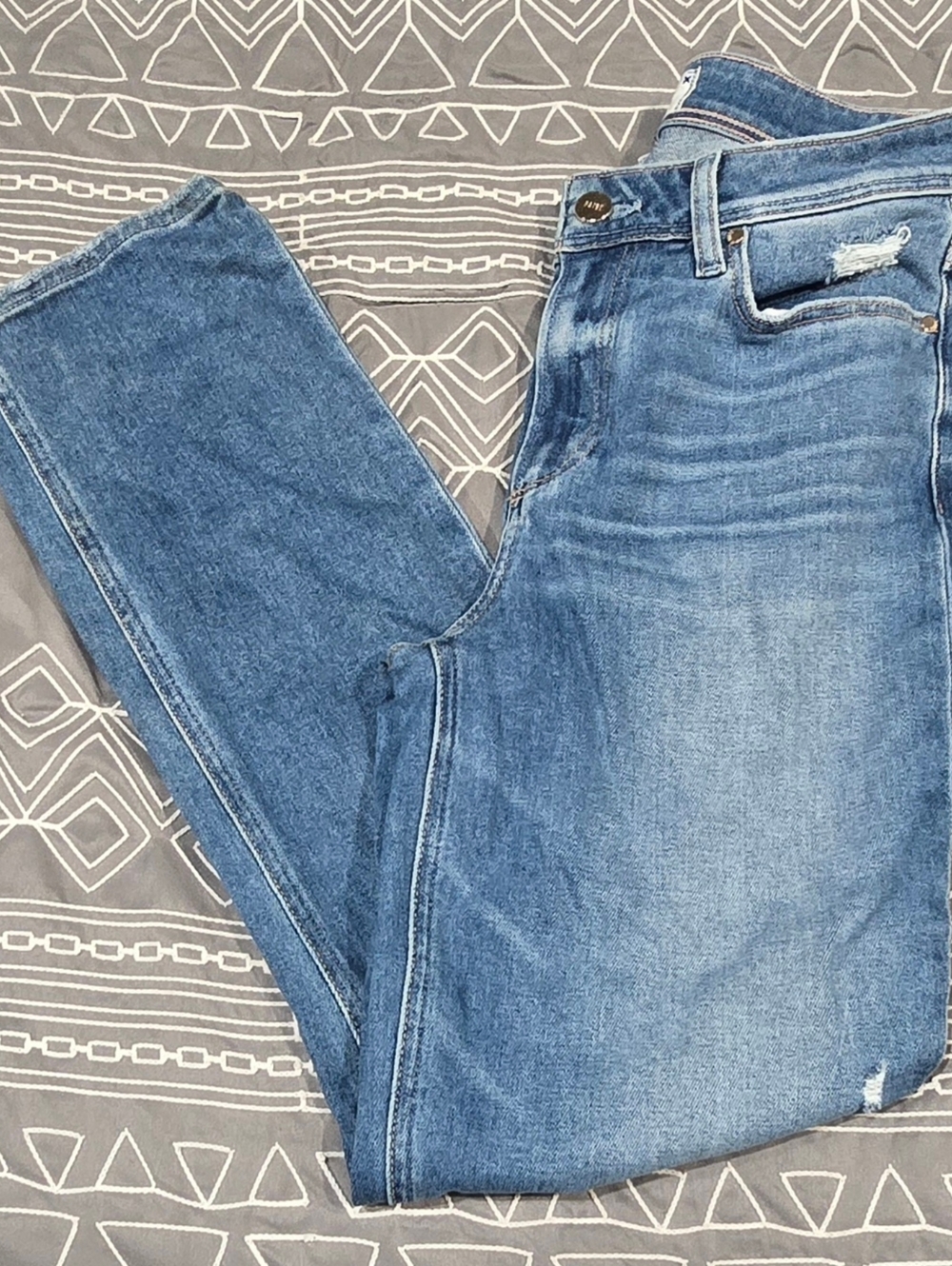 Paige Cindy Crop Distressed High Waisted Straight Leg Jeans Size 26